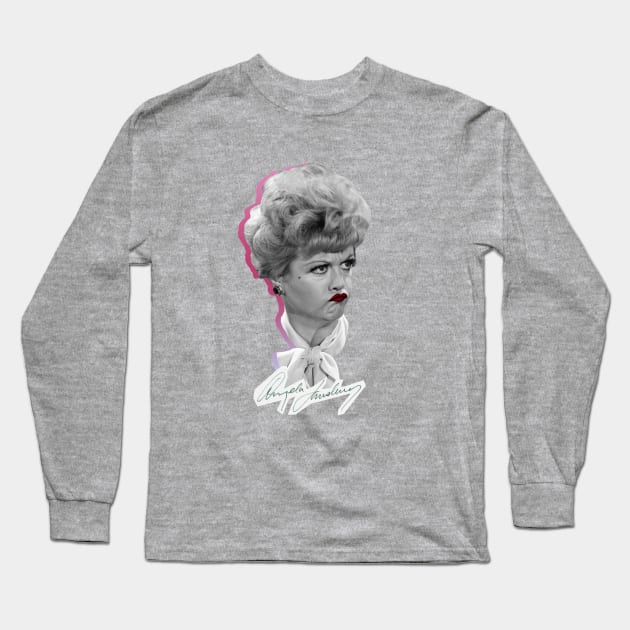 Angela Lansbury Pout Long Sleeve T-Shirt by lollypopninja
